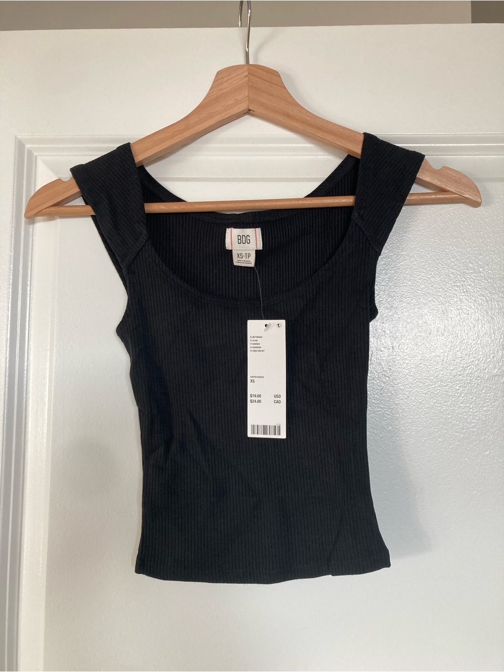 Urban Outfitters BDG Black Ribbed Scoop Tank Top